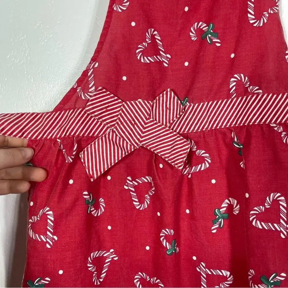 Babyboom, Candy Cane Kid Sized Apron. Velcro Closure for neck Strap.
